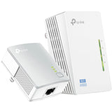 TP-Link WPA4220KIT Powerline Extender; plugs into wall sockets, extends wired and wireless network coverage throughout your home.