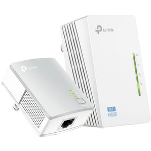 TP-Link WPA4220KIT Powerline Extender; plugs into wall sockets, extends wired and wireless network coverage throughout your home.
