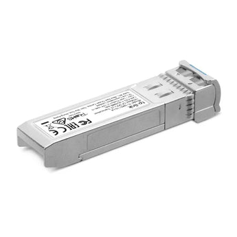 TP-Link TL-SM5110-LR, a 10GBase-LR SFP+ transceiver with LC connector, enabling 10G Ethernet over single-mode fiber up to 10km.
