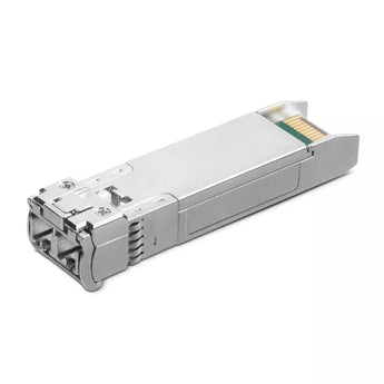 TP-Link TL-SM5110-LR, a 10GBase-LR SFP+ transceiver with LC connector, enabling 10G Ethernet over single-mode fiber up to 10km.