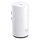 TP-Link Deco X50-Outdoor: White, weather-resistant mesh WiFi 6 unit with dual Gigabit PoE ports for indoor/outdoor whole home coverage.