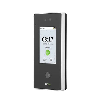 ZKTeco SpeedFace-V4L Pro: Access control device featuring face, fingerprint, card, and password authentication with integrated WiFi.