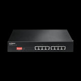 Edimax 8 Port PoE Switch (ED-ES1008Pv2) providing both power and ethernet connectivity for up to eight devices simultaneously.
