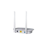 VSOL V2801RGW WiFi 4 xPON ONU/ONT. White casing, single GE port, providing both EPON and GPON fiber network connectivity.