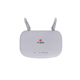 VSOL V2801RGW WiFi 4 xPON ONU/ONT. White casing, single GE port, providing both EPON and GPON fiber network connectivity.