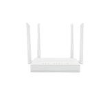 VSOL V2802DAC WiFi 5 xPON ONU/ONT. White device with 2 GE ports and WiFi 5 antenna for high-speed fiber optic network connectivity.