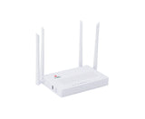 VSOL V2804AC-Z xPON ONU/ONT. White casing, 4 GE ports, WiFi 5, and USB. Provides high-speed internet, voice, and video connectivity.
