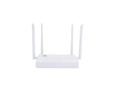 VSOL V2804AC-Z xPON ONU/ONT. White casing, 4 GE ports, WiFi 5, and USB. Provides high-speed internet, voice, and video connectivity.