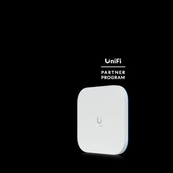 Ubiquiti Enterprise WiFi 7 Access Point E7. Indoor access point with 10 GbE uplink and redundant GbE port for high availability.