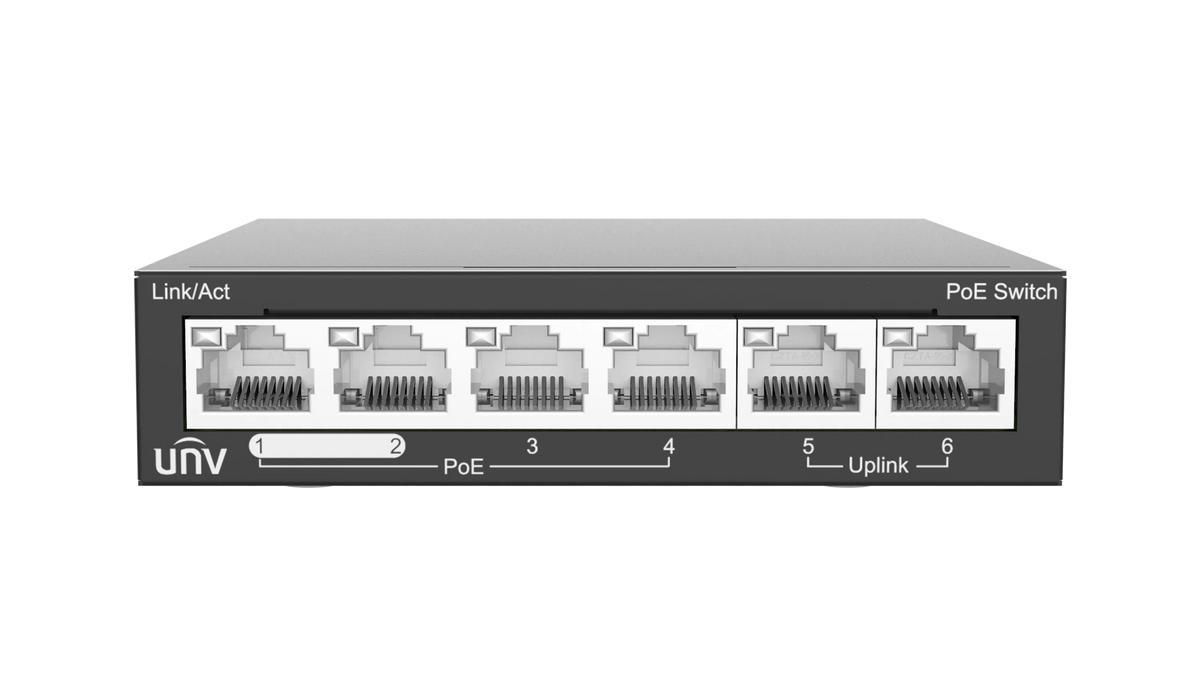 Uniview UNV 6-Port Unmanaged PoE Switch | NSW2020-6T-POE-IN