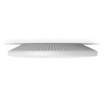 TP-Link EAP783 Wi-Fi 7 access point. Ceiling mount, tri-band: 6 GHz, 5 GHz, and 2.4 GHz. Features two 10G ports for high-speed networking.