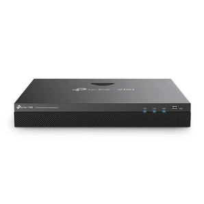 TP-Link VIGI NVR2016H: 16-channel network video recorder with 4K HDMI output and optional PoE+ ports for security cameras.
