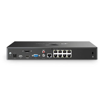 TP-Link VIGI NVR2008H-8MP: 8-channel 4K PoE+ network video recorder with 8 PoE ports and HDMI output for security camera systems.