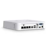 TP-Link VIGI NVR1104H-4P: 4-channel PoE+ network video recorder for storing, viewing, and playing back security camera feeds.