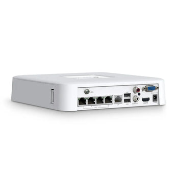 TP-Link VIGI NVR1104H-4P: 4-channel PoE+ network video recorder for storing, viewing, and playing back security camera feeds.