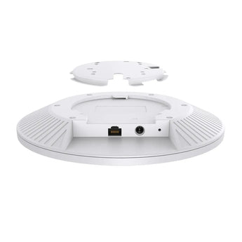 TP-Link Omada BE9300 EAP773 ceiling mount WiFi 7 access point. Tri-band, ultra-thin design, and 10G PoE++ port for optimal performance.