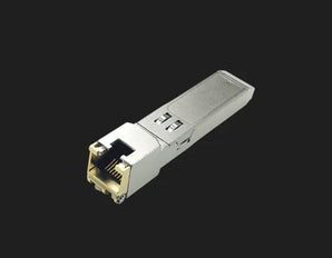 CLT-SFP-RJ45-10G: 10G SFP to RJ45 module, enabling 10 Gigabit Ethernet over copper cable up to 30 meters.