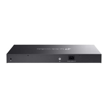 TP-Link JetStream TL-SG2218P: 18-Port Gigabit smart switch, 16 PoE+ ports, 2 SFP slots, metal case. For powering devices like IP cameras.