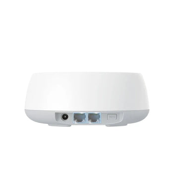 TP-Link Deco BE25 Wi-Fi 7 mesh system, two white cylindrical units, providing fast, reliable whole-home wireless internet coverage.