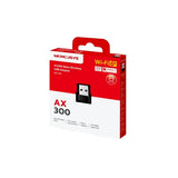 Mercusys AX300 Nano Wi-Fi USB Adapter (MRC-MA14N). A small, black USB adapter for upgrading devices to faster AX WiFi speeds.