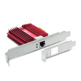 TP-Link TX401 10 Gigabit PCIe network adapter card for high-speed data transfer and gaming; provides up to 10Gbps connection.