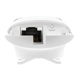 TP-Link Omada EAP110-Outdoor: A white, pole-mountable access point with dual antennas for extended wireless coverage.