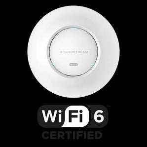 Grandstream GWN7660E Enterprise WiFi 6 Indoor Access Point. White, square design with internal antennas for optimal wireless performance.