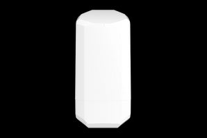 Teltonika OTD140 outdoor 4G LTE router with dual SIM slots and PoE, encased in a rugged IP55-rated housing for weather protection.