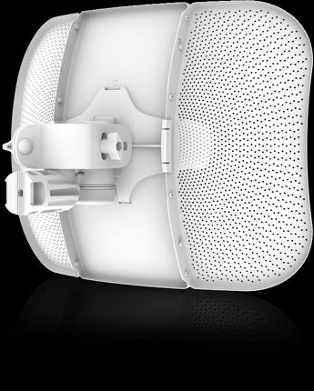 Ubiquiti LiteBeam AC Gen2: Compact, lightweight 5GHz radio with integrated 23dBi antenna and POE injector for wireless network bridging.