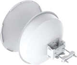 Ubiquiti airMAX PowerBeam 5AC ISO Gen2: 5GHz, 25dBi radio with a dish reflector for high-performance wireless bridging and improved interference rejection.