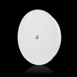 Ubiquiti airMAX PowerBeam 5AC ISO Gen2: 5GHz, 25dBi radio with a dish reflector for high-performance wireless bridging and improved interference rejection.