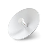 Ubiquiti PowerBeam M2 400: 2.4 GHz radio with integrated 18dBi antenna and POE injector for wireless network bridging and signal transmission.