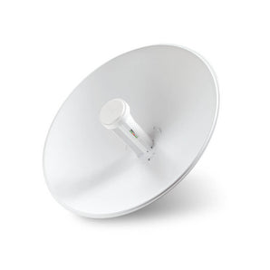 Ubiquiti PowerBeam M2 400: 2.4 GHz radio with integrated 18dBi antenna and POE injector for wireless network bridging and signal transmission.