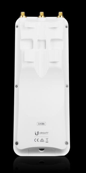 Ubiquiti UISP airMAX Rocket Prism 2AC 2GHz radio with included POE injector, designed for high-performance wireless networks.
