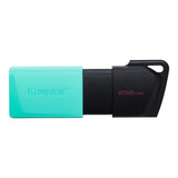 Kingston DataTraveler Exodia M 256GB USB 3.2 Gen 1 flash drive in black and teal with keyring loop.