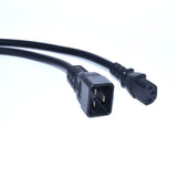 1.8 meter black kettle cord (C13) male to female extension cable for extending the reach of power cables to devices.