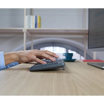 Logitech MK235 wireless keyboard and mouse combo in black. Includes USB receiver, full-size keyboard and optical mouse.