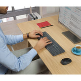 Logitech MK235 wireless keyboard and mouse combo in black. Includes USB receiver, full-size keyboard and optical mouse.