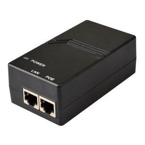 RADWIN 24V Gigabit PoE injector (RW-POE-24V) for powering RADWIN SU-PRO/AIR radios. Single port, GBE compatible, with power LED.