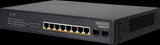 Edge-Core ECS2020-10P: 10-port Gigabit web-smart PoE switch with 8 PoE ports and 2 SFP uplink ports. Fanless design.