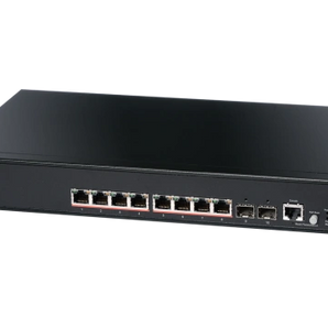 Edge-Core EC-ECS2100-10P: 10-port Gigabit Web Smart Pro PoE switch with 8 PoE ports for powering devices.