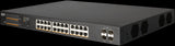 Edge-Core EC-ECS2020-28P: 28-port Gigabit Web-Smart PoE switch with SFP ports for reliable network connectivity and power over Ethernet.