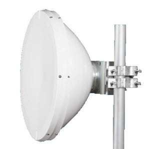 Jirous 38cm parabolic dish antenna for AirFiber 11, operating at 10/11GHz, enhancing wireless communication range and signal quality.