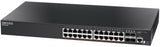 Edge-Core EC-ECS2100-28P switch with 24 Gigabit PoE+ ports and 4 SFP ports for efficient power and data transmission.