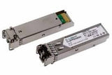 1.25G SFP Multi-Mode transceiver with LC connector, 850nm wavelength, and 550m range. Used for optical fiber data transmission.