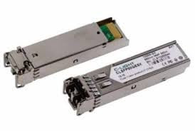 1.25G SFP Multi-Mode transceiver with LC connector, 850nm wavelength, and 550m range. Used for optical fiber data transmission.