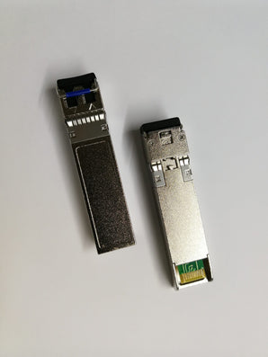 Optical Fibre 10G SFP+ transceiver, single mode, 1310nm wavelength, 10km reach, LC connector, for high-speed networking.
