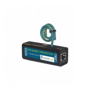 Clearline CL-LAN-1 Single Port Gigabit inline Protector, surge arrestor for protecting gigabit Ethernet LAN equipment from electrical surges.