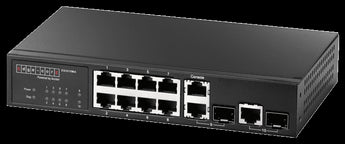 Edge-Core ES3510MA switch. 10-port Fast Ethernet switch with 8 10/100 ports and 2 Gigabit RJ-45/SFP ports. Layer 2/4 functionality.