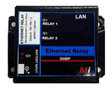 Micro Instruments 2 Port Ethernet Relay, 12V to 24V. Enables remote monitoring and control of equipment via ethernet connection.